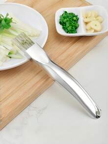 1pc Stainless Steel Multi-Function Vegetable Slicer | Stainless Steel Material | Multi-Blade High-Efficiency Cutting | Kitchen Vegetable Cutting Slicing Chopping Tool - Multicolor - View 8