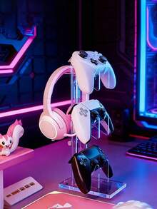 3-Tier Acrylic Game Controller Display Rack, Headphone & Console Storage Holder Stand - Multicolor - View 3
