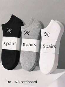 Casual Versatile Bowknot Invisible Ankle Socks - Multicolor - View 2