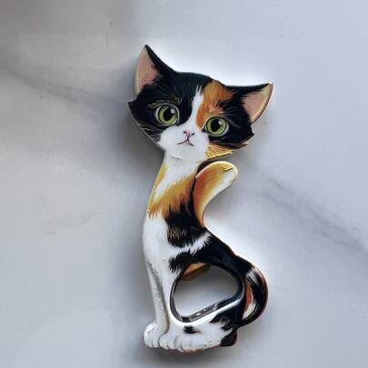 1pc Cute Cat Beer Bottle Opener Kitchen Restaurant Gift Can Be Used As Fridge Magnet Decoration