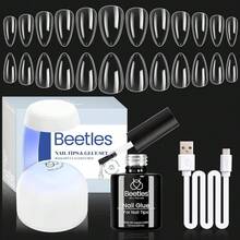 Beetles Gel Nail Kit Short Almond Gift Spree Easy DIY Extension Set Gift For Women - Almond Short 500pcs 12 Sizes - View 8