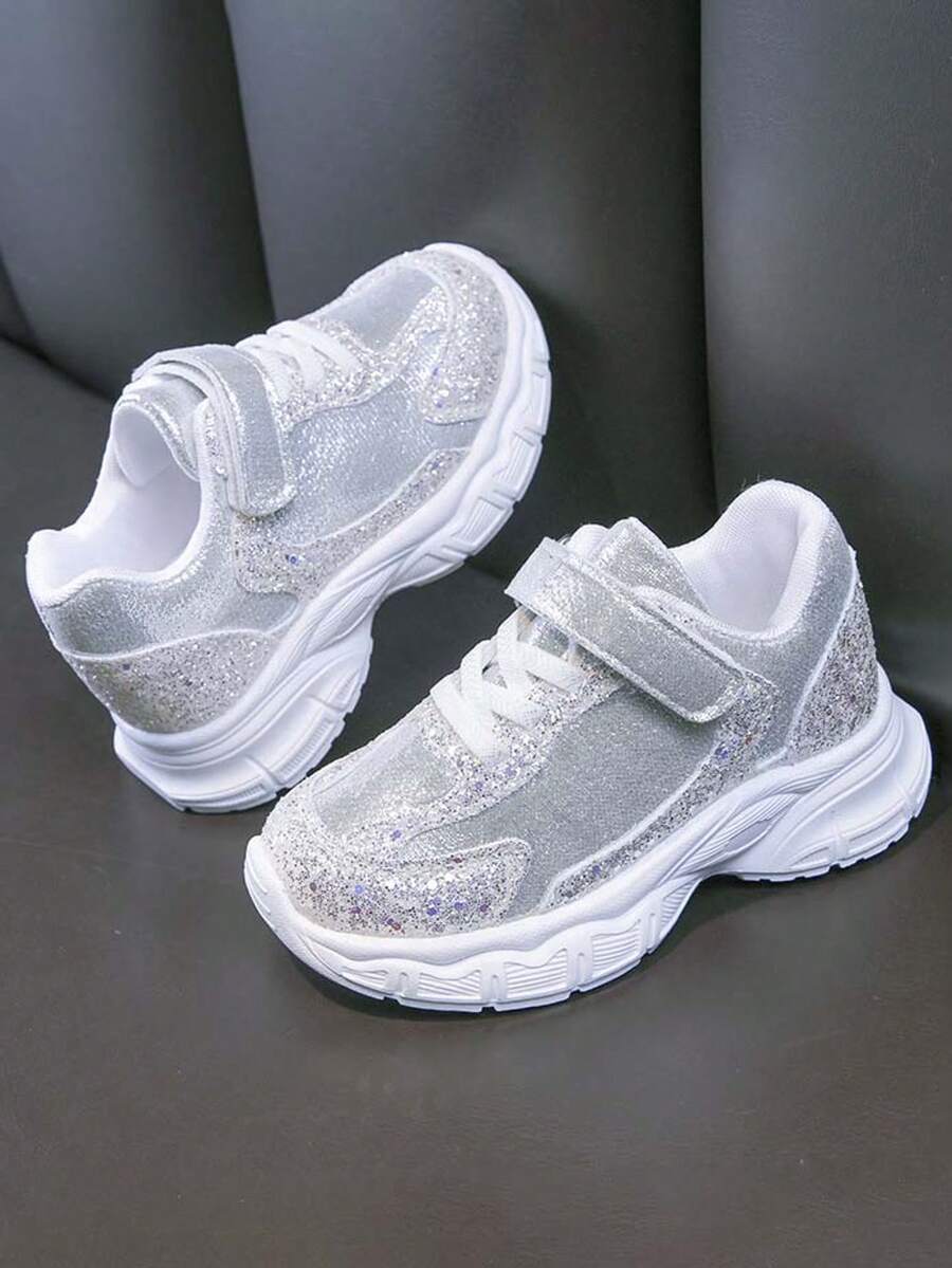 1 đôi giày thể thao cổ thấp unisex mới, đế mềm chống trơn trượt, giày casual thời trang đa năng dành cho học sinh, giày chạy bộ nhẹ cho trẻ em, phù hợp cho mọi mùa. - Bạc - Xem 1