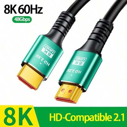 Cable de vídeo compatible con 8K HD de 2 m, 48 Gbps de alta velocidad 8K@60Hz 48Gbps, adaptador para RTX 3080 EARC HDR PC Laptop TV Box HDTV, cable 2.1
