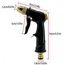 GOUN HOSE 1pc Portable High Pressure Water Hose Nozzle, Adjustable Garden Hose Spray Head For Car Washing And Pet Cleaning - A - View 2