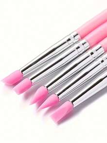 Bộ 5 dụng cụ làm móng nghệ thuật, bút dập khuôn silicon, bút silicon đa chức năng kiểu Nhật dùng để khắc, dập khuôn, vẽ và làm mờ. - A - Xem 5