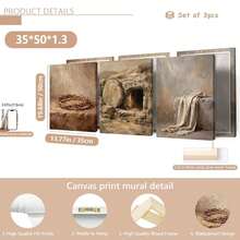 3件套基督教壁画套装“从受难到复活”。复活节礼物。基督教数字海报，适用于家居装饰、房间装饰、卧室装饰、客厅装饰、浴室装饰、墙面装饰。可选配带框壁画。 - A - 查看 21