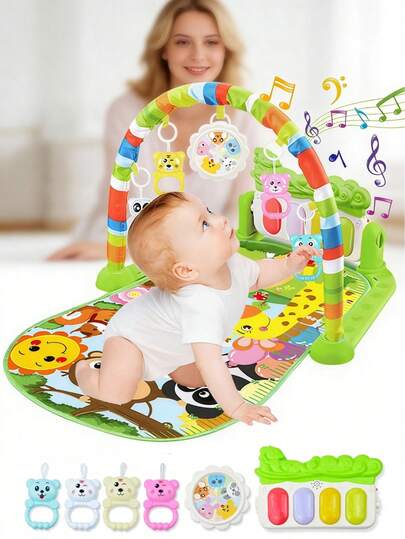 Gimnasio de juegos para bebés 2026 con piano musical, juguete de actividades para recién nacidos, manta para gatear, Gimnasio para Bebé con Piano,Baby GYM con Alfombra de Juego,Gimnasio de Juguetes para Niños,Colchoneta de Gimnasio para Niños y Niñas 0 Meses Regalo para Bebé, Material No Tóxico y Segur, Gimnasio para Bebés con Piano y Tapete de Juego