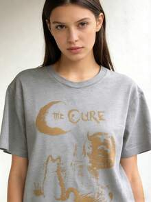 [Lunar Apex]Cure Tee, 90s Alt Rock, Unisex Shirt, Music Gifts, Lover Gifts, Cure Fan Gifts, Band Tee, Cure Graphic Tee100 Comfortable Cotton-Shirt - 灰色 - 查看 4