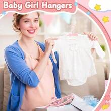 10PCS Pink Hangers Portable Display Hangers Plastic Coat Hangers Clothes Organizer - Pink - View 5