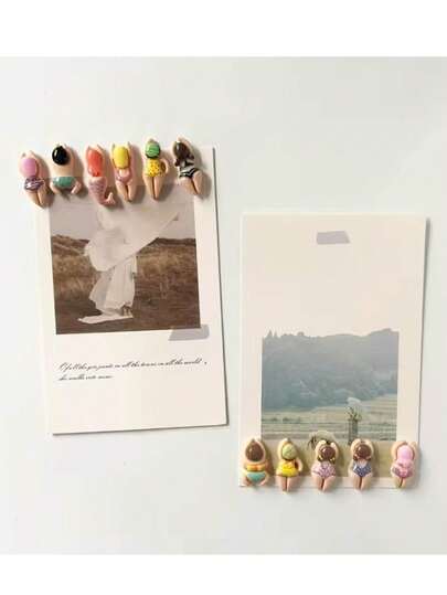 10pcs Swimming Shaped Resin Fridge Magnets, Cute Home Decor Magnets, Magnetic Whiteboard Dishwasher Decor, Creative Swimming Design Fridge Magnets, Creative Message Decor Magnets, Beach Swimming Decor Fridge Magnets, Home Decor Magnetic Stickers, Warm Home Gifts, Holiday Gifts