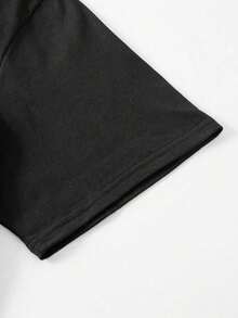 2026 Women's New Fox Yin Yang Witch Forest Dark Academia Style Natural Aesthetic Round Neck T-Shirt Casual Black - 黑色 - 查看 3