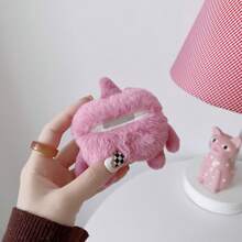 1pc Plush Monster Wireless Bluetooth Earphone Case, Suitable For AirPods Pro 3, Cartoon Cute Shockproof Apple Earphone Case, Compatible With Apple Earphones 1/2/3/4/Pro/Pro2 Bluetooth Earphone Case - Multicolor - View 5