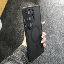 适用于三星 Galaxy S26 Ultra、S25 Ultra、S24、S23FE Plus Ultra、A55、A56、A16、A17、A36 等机型的优质磨砂磁吸保护壳。功能包括：全方位摄像头保护、集成镜头膜、触感柔软、防指纹、支持无线充电和防摔设计。 - 黑色 - 查看 6