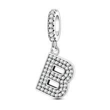 1 Pc A-Z 26-Letter Alphabet Charms With Inlaid Shiny Zirconia-DIY LOVE Letter Jewelry Gift, Perfect For Custom Bracelets And Necklaces - Silver - View 25