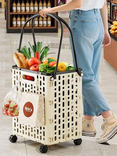 可折叠购物车，带旋转轮，可爬楼梯，多功能便携式手推车，适用于商店、杂货店、办公室、洗衣店、购物、教师、露营等多种场合。