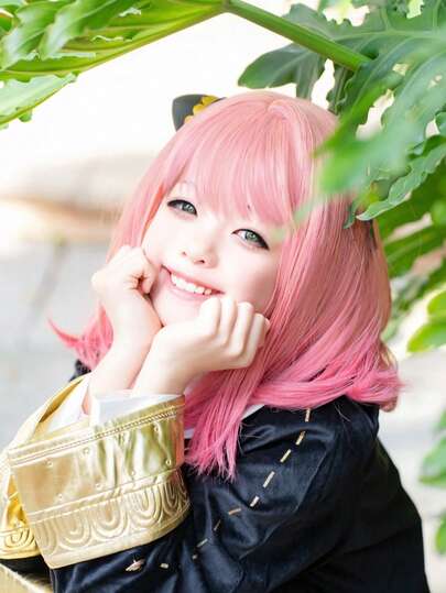1 bộ tóc giả cosplay Anya phong cách Lolita ngọt ngào, màu hồng, thích hợp cho các dịp lễ hội, lễ hội âm nhạc, hội nghị anime.
