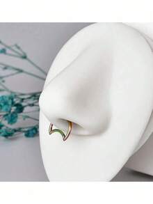 1 pieza Pendientes con forma de luna unisex, pendientes de oreja, pendientes daith, pendientes de aro - Círculo lunar sin fisuras - Ver 9