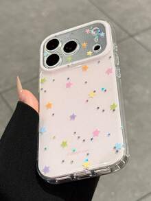 Compatible With IPhone 17 Pro Max Phone Case, New 17 Series Dopamine Star Design, Elegant 16 Full Coverage Anti-Drop Silicone Case, Ins Style For Women - Pink - View 4