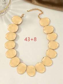 1pc Fashionable And Elegant Simple & Minimalist European Style Necklace - Vàng - Xem 4