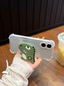 1个趣味3D恐龙手机支架，透明防摔手机壳，适用于 17/17 Air/17 Pro/17 Pro Max/16 Pro Max/16/16 Pro/16 Plus/15/15 Pro Max/15 Pro/11/12/13/14 Pro Max/11 Pro/11 Pro Max/12 Pro/12 Pro Max/13 Pro/13 Pro Max/14 Pro/14 Pro Max，创意优雅设计 - 彩色 - 查看 3