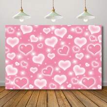 1 Pink Heart Background Tapestry, Suitable For Valentine's Day, Birthdays, Anniversaries, Photo Backgrounds, Room Decoration, Bedroom Wall Hanging, Dormitory Decoration, Multiple Sizes To Choose From, Durable Polyester Material, Easy To Hang - trắng - Xem 1