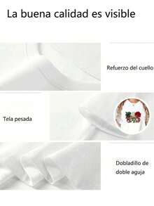 1 Blusa para Mujer, Blusas Hermosas para Mujer, Conjuntos de Ropa para Mujer, Imagen de México, Camiseta 180G Blanco y Negro, Estampado Mexicano Temático, Impresión de Alta Calidad, Cuello Redondo, Corte Holgado Básico, Transpirable, Versátil, Lavable a Máquina, Cómoda, Talla S ~ 3XL, Diario, Casual, Deportiva, Esencial para el Verano. - Blanco - Ver 7