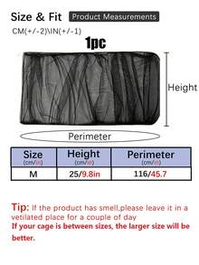 1pc Random Color Edge Elastic Tight-Mesh Bird Cage Cover, Anti-Splash Dust Proof Netting For Birds, Suitable For All Seasons - Black - View 9