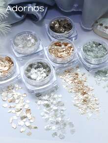 Bộ 6 miếng/bộ, vảy mica giả đá cẩm thạch, keo epoxy, chất độn trang sức lấp lánh hình nàng tiên cá, lát mica giả đá cẩm thạch không đều, hiệu ứng chuyển màu ngọc trai, dùng để trang trí đồ thủ công DIY. - Nhiều màu - Xem 2