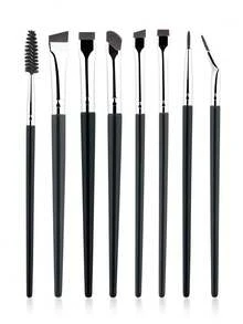 8件套眼部化妆刷套装，包括细节刷、晕染刷、黑色眼影刷 - 彩色 - 查看 7