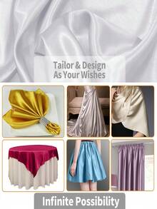 1 tấm vải satin mềm mại, thích hợp để trang trí đám cưới, may váy cưới, may vá, làm phụ kiện, đồ thủ công DIY. - xanh nhạt - Xem 4