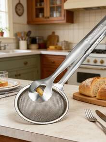 1 cái kẹp lọc dầu rỗng bằng thép không gỉ, muỗng vớt dầu, dụng cụ tách dầu thực phẩm. - Nhiều màu - Xem 6