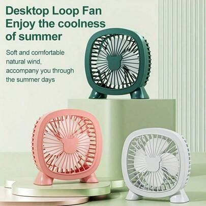SOKANY 1个迷你桌面电风扇，桌面风扇，便携式风扇。USB供电，四叶圆形扇叶，运行安静。采用耐用的ABS材质，适用于家庭、办公室、卧室和宿舍。非常适合室内外使用，是夏季清凉解暑的好帮手。