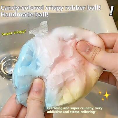 1个2026新款创意糖果色酥脆手工挤压噼啪发声减压玩具，生日、节日、情侣、圣诞节、游戏玩家的理想礼物，挤压玩具