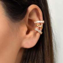 Diamday 9 chiếc khuyên tai kẹp vành tai mạ vàng 14K dành cho nam và nữ, không cần xỏ lỗ, dùng cho sụn tai, khuyên tai giả. - Nhiều màu - Xem 3