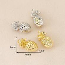Bộ 3/10 mặt dây chuyền hình trái cây tự làm, đính đá Zirconia, mạ vàng 18K, tinh tế và thanh lịch, phụ kiện đa năng. - Mặt dây chuyền trái cây DIY - Xem 6