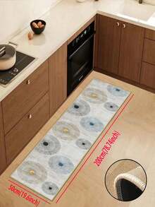 1pc Soft Rubber Linen Kitchen Mat, 3.5mm Thick Kitchen Rug, Minimalist Luxury Modern Style Light Gray Base With Yellow And Blue Dandelion Pattern Kitchen Absorbent Mat, Edged Carpet To Prevent Peeling, Water-Absorbent And Easy To Clean Mat, Linen Surface, Foam Middle Layer, Rubber Bottom, Suitable For Kitchen Rugs, Kitchen Decor, Wedding Decor, Home Decor, Bathroom Mats, Entryway Mats, Laundry Room Mats, Hallway Carpets, Living Room Mats, Etc. - Multicolor - View 17