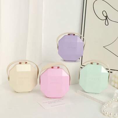 1 hộp đựng trang sức - Hộp đựng trang sức bằng nhựa di động, có thể đựng bông tai, nhẫn và dây chuyền, nhỏ gọn và bền, có nhiều ngăn, thích hợp cho du lịch và sử dụng tại nhà.