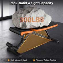 Banco plegable de peso ajustable, Equipo de gimnasio para el hogar Capacidad pesada de 1000lbs, Posiciones de respaldo de 8 y 3 asientos, Banco inclinado / inclinado / plano, Entrenamiento de cuerpo completo, Estilo de tubo cuadrado - Naranja y negro - Ver 8