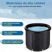 Hisemy Spa Portátil de Agua Fría/Hielo para Atletas y AdultosTina Inmersión Fría- Tina de Baño Terapéutica 80x75cm - Negro1 - Ver 6
