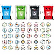hoojojo 44 pièces Kit de tri des déchets en feutre, thème, accessoires interactifs pour la classe, apprentissage du vocabulaire anglais, aide pédagogique créative pour les poubelles, convient pour la maison, l'éducation, les jeux en classe, nouvelle arrivée pour la rentrée scolaire - Multicolore - Voir 9