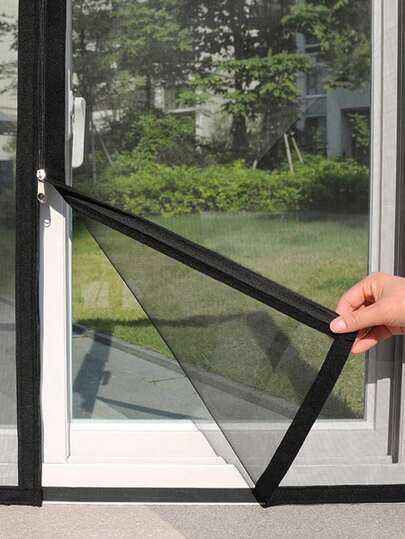 Màu đen, có khóa kéo. Nhiều kích cỡ, màn chống muỗi tự dính, không cần khoan, rèm cửa chống muỗi vô hình, màn chống muỗi cho cửa sổ, màn chắn muỗi bằng vải tuyn, có thể giặt được vào mùa hè.