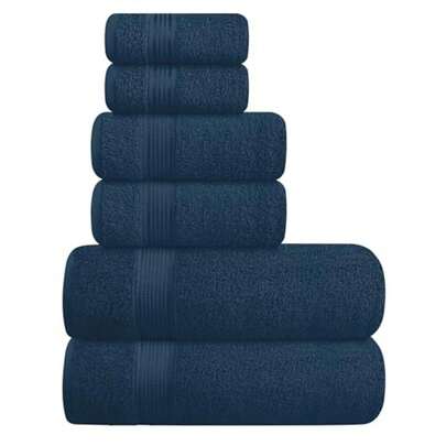 Ultra Soft 6 Pack Cotton Towel Set Contains 2 Bath Towels 28x55 Inch 2 Hand Towels 16x24 Inch And 2 Wash Coths 12x12 Inch Ideal Everyday Use Compact And Lightweight - Mineral Blue