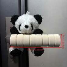 Funda adorable para manija de puerta con forma de panda, adecuada para puertas de dormitorios y apartamentos, con absorción de impactos y antiestática, decoración encantadora para manija de puerta, material suave - Blanco - Con forma de panda - Ver 2