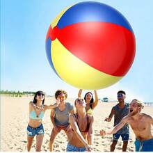 Pelota de playa inflable arcoíris, 6 colores, decoración para fiesta de piscina de verano, adecuada para césped, playa, juegos de equipo de playa, regalos, artículos de fiesta, artículos esenciales de playa, juegos de piscina, juegos de natación, juegos inflables - Multicolor - Ver 3