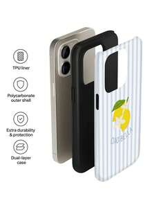 1 ốp lưng điện thoại cứng 2 trong 1 kiểu dáng tối giản, nghệ thuật, họa tiết sọc, in hình chanh tươi, khẩu hiệu, bóng bẩy, tương thích với Samsung 11/12/13/14/15/16/17 Pro Max - Nhiều màu - Xem 5