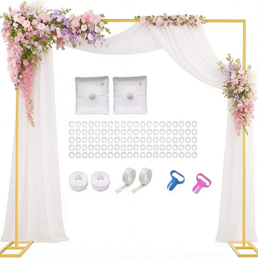 Kit Arco de Globos Cuadrados con Base Rellenable, Soporte Metálico para Fiestas, Bodas y Cumpleaños - Ver 1