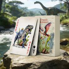 1 Set Jurassic Dinosaur Series Playing Cards, Dreamy And Thrilling, Combining Mysterious Background And Cute Messengers, Unexpected Magic Surprises In Every Game, Essential For Leisure And Entertainment - Apricot - View 2