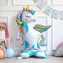4D Unicorn Aluminum Foil Balloon, Large Unicorn Balloon Suitable For Children's Birthday Party, Gathering Decoration Toy Balloon - Multicolor - View 8
