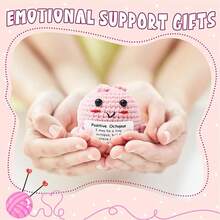 1pc Pink Octopus Crochet Doll, Conveys Sincere Encouragement, Crocheted Doll Will Make Me Or Someone I Care About Happy. This Is Not Only A Gift For Myself, But Also A Unique Gift For Friends Or Family. - Multicolor - View 3