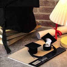 2026年毕业帽造型戒指盒，毕业帽礼品盒，珠宝盒，庆祝派对用品 - 彩色 - 查看 3